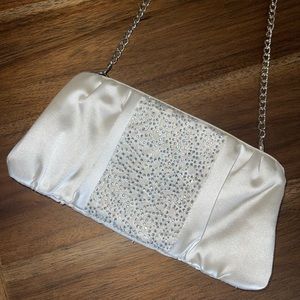 Betsey Johnson White Rhinestone Clutch